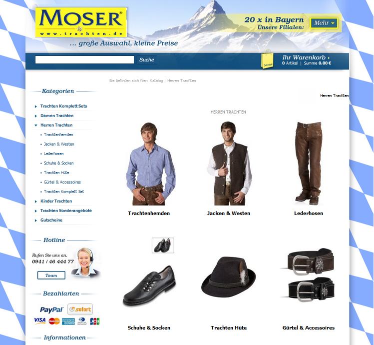 Trachten Moser Online-Shop